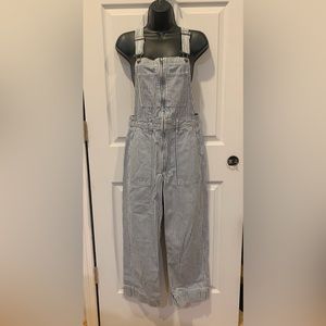 Abercrombie & Fitch train striped overalls Small